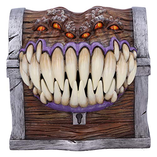 Nemesis Now Dadi, 11,3 Cm Dungeons & Dragons Mimic Dice-Scatola Portaoggetti Con Licenza Ufficiale, Resina, Marrone, 11.3Cm