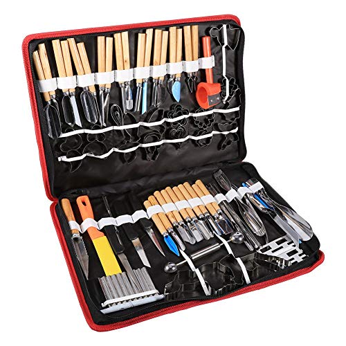 Yosoo 00303 - Presto Carving Set Di 80 Utensili Decora Verdure Frutte Alimenti, Muffa Della Torta, Acciaio Al Cromo, Per Cuochi Professionisti