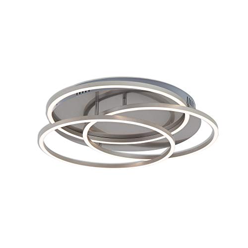 Briloner Leuchten - Lampada Led Da Soffitto, Lampada Da Soffitto Dimmerabile, Funzione Di Memoria, 60 Watt, 4.800 Lumen, 3.000 Kelvin, Nichel Opaco, 5