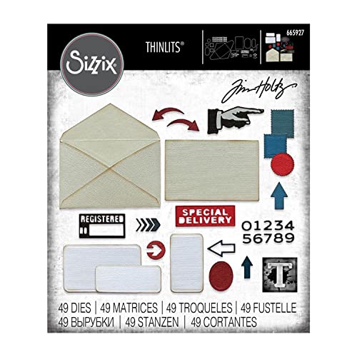 Sizzix Set Di Fustelle Thinlits 48Pk Postale Da Tim Holtz | 665927 | Capitolo 3 2022, Multicolor, One Size