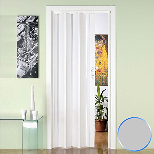Porta A Soffietto Da Interno In Pvc Grigio 88,5X214 Cm Mod. Luciana