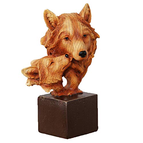 Naturecraft - Statuetta Ornamentale In Resina Effetto Legno, Motivo: Lupi