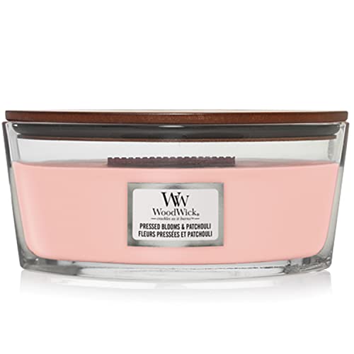 Woodwick Candela Profumata Ellipse Con Stoppino Crepitante | Pressed Blooms & Patchouli | Durata Della Fragranza: Fino A 50 Ore