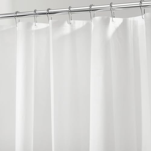 Idesign Tenda Da Doccia In Tessuto, Impermeabile, Resistente Alla Muffa, 183.0 Cm X 183.0 Cm, Bianco Gelo