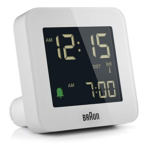 Braun Sveglia Digitale Radiocomandata Fuso Orario Dell'Europa Centrale (Dcf) Con Funzione Snooze, Display Lcd Negativo, Regolazione Rapida, Segnale Ac