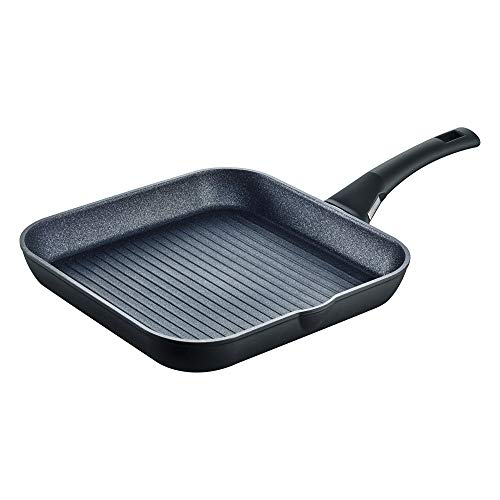 Berndes Balance Induction Enduro Grillpfanne 28X28 Bistecchiera 28 Cm, Alluminio Forgiato, Nero