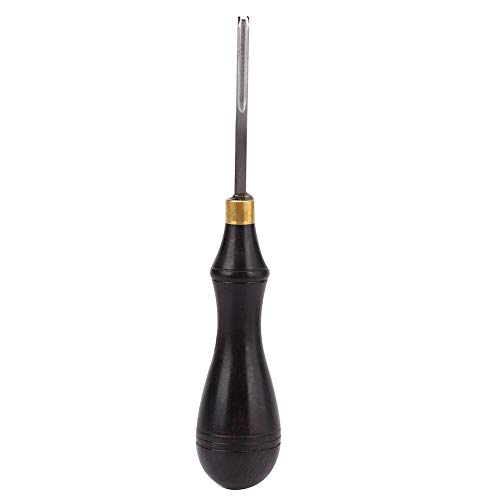 Smussatore Per Bordi In Pelle, Creaser Professionale Per Bordi In Acciaio Con Impugnatura In Ebano Premere Lo Strumento Di Taglio(0.7Mm)