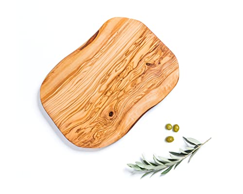 Darido Tagliere In Legno Di Ulivo Naturale Reversibile - Fatto A Mano 30 X 17 Cm - Cheese Board Set - Tagliere Per Colazione - Tagliere Da Portata - T