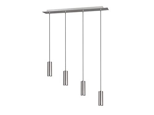 Trio Leuchten Marley 312400407 Luce Pendentependel 4-Flammig, Argento (Nickel Satinato)