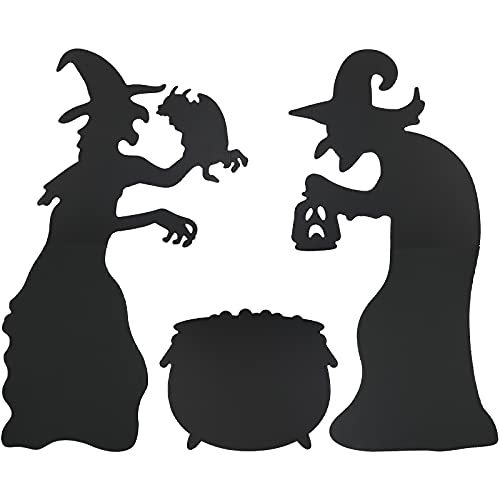 Lamek 5 Pezzi Halloween Strega Silhouette, Strega Giardino Silhouette, Strega Nera Decorazione Di Halloween Per Giardino Prato Decorazione Per Cortile