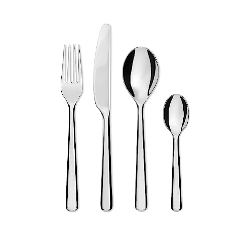 Alessi Bg02S24 Amici Servizio Di Posate Composto Da Sei Cucchiai Da Tavola, Sei Forchette Da Tavola, Sei Coltelli Da Tavola, Sei Cucchiaini Da Caffè I