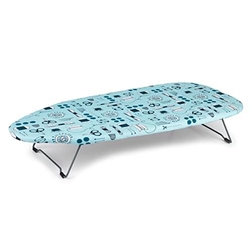 Beldray La023735Sew Mini Asse Da Stiro Piccolo, Asse Da Stiro Da Viaggio, 73 X 31 Cm, Motivo Couture, Salvaspazio E Ottimo Per Appartamenti E Roulotte
