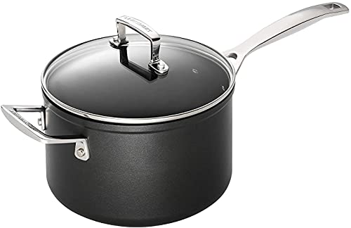 Le Creuset Casseruola Con Maniglia E Coperchio Vetro In Alluminio Antiaderente, Diameter 18 Cm, Per Per Tutte Le Fonti Di Calore, Induzione Incluso, N