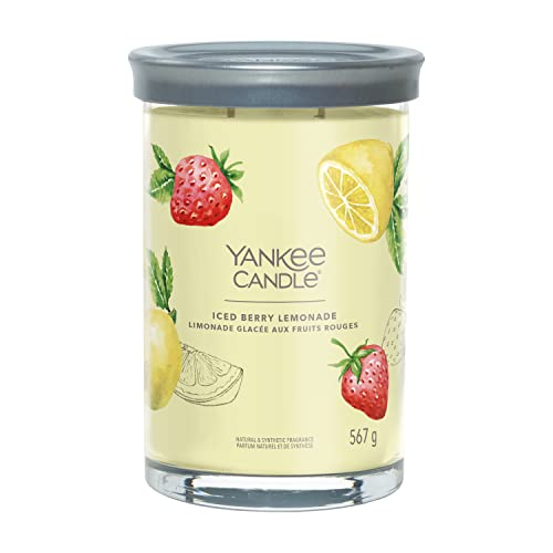 Yankee Candle Signature Candela Profumata, Limonata Ghiacciata Ai Frutti Di Bosco In Tumbler Grande, Candele Di Miscela Di Cera Di Soia Lunga Durata, 