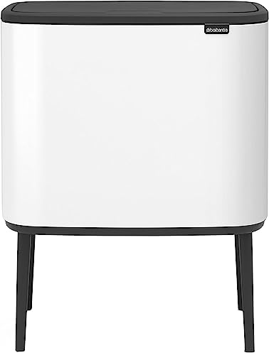 Brabantia Bo Touch Bin Pattumiera, Metallo, Bianco, 3 X 11 Litri