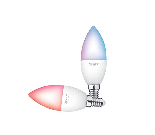 Trust Wifi E14 Lampadina Smart Multicolore, Compatibile Con Alexa E Google Nest, Lampadine Led E14, Hub Non Necessario, 2.4Ghz Lampada Wifi, Luce Led