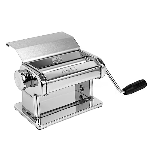 Marcato Macchina Per La Pasta Atlas 150 Slide, Macchina Pasta Fresca, Acciaio Cromato,Compatibile Con 11 Formati Extra.