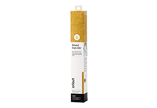 Cricut Smart Iron-On Heat-Transfer Vinyl | 1 Sheet | 33Cm X Glitter Gold, Vinile, 0.9M (3Ft)