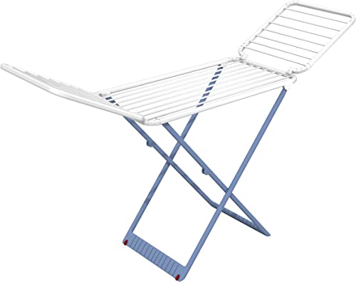 Gimi Perla 31037200 Stendibiancheria Da Pavimento, Stendino A Cavalletto, Con Ruote, Spazio Di Stenditura 20 M, Resina 100%, 190 X 54.5 X 90 Cm
