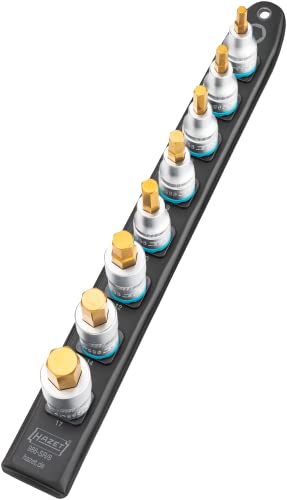 Hazet 986-Sr/8 Smart Rail Con Base Magnetica, 8 Fessure, Azionamento: Quadrato 12,5 Mm (1/2"), Uscita: Profilo Esagonale Interno, Striscia Di Plastica