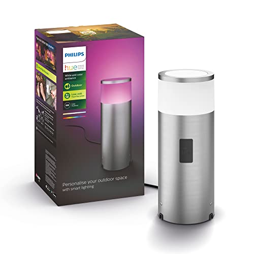 Philips Hue White And Color Ambiance Colonnina Smart Led Calla Per Esterni, Led Integrato, Lce Bianca E Colorata Dimmerabile, 8W, Alluminio