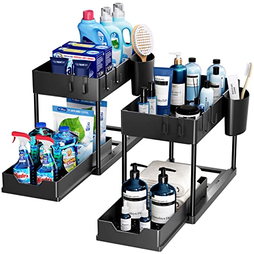 Puricon Organizer Sottolavello Cucina, Organizer Sottolavello A 2 Livelli, Organizer Sottolavello Portaoggetti Ripiano Multiuso Sotto Lavello Per Cuci