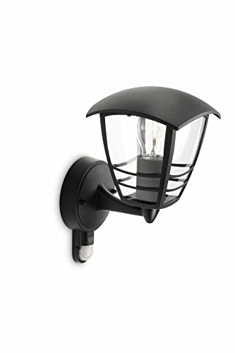 Philips Led Lampada Da Parete Creek Per Esterno, Lanterna Up Con Sensore, Alluminio Nero