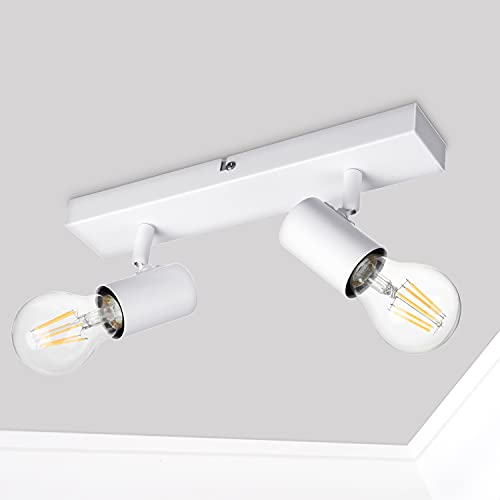 Dehobo Faretti Da Parete Interno Orientabili, Bianco Lampadario Faretti Led Soffitto Non Inclusa Lampadina E27, Luci Da Soffitto E27 Per Soggiorno, Co