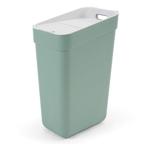 Curver Pattumiera Da 30 L Ready To Collect Con Supporto A Parete Per Porta O Parete, Cucina, Bagno, Lavanderia, 100% Riciclato, Verde
