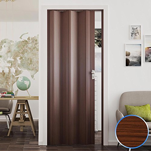 Porta A Soffietto Da Interno In Pvc Noce Mansonia 88,5X214 Cm Mod. Luciana