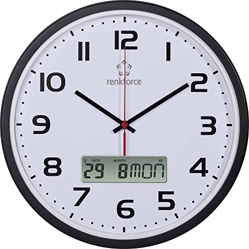 Renkforce Hd-Wrcl135 Radiocontrollato Orologio Da Parete 32 Cm X 4.5 Cm Nero