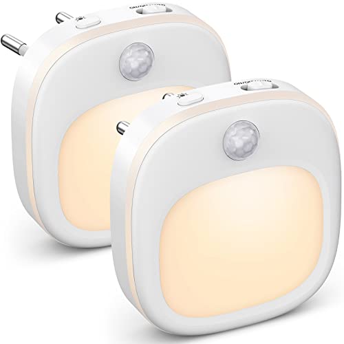 Luce Notturna Bambini Led, 5 Dimming Con 3 Modalità (Calda/Fredda/Mista), Luce Notturna Da Presa Con Sensore Di Movimento/Di Luce, Per Cameretta, Came