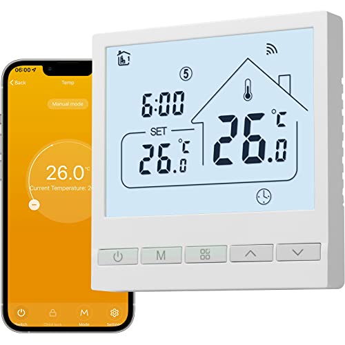 Beok Controls Termostato Per Caldaia Wifi Programmabile Intelligente,Termostato Da Incasso Wireless Per Pavimenti Riscaldati A Gas/Acqua,Compatibile C