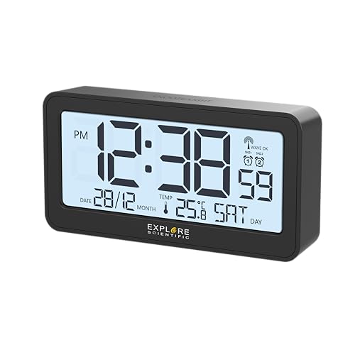Explore Scientific, Radiosveglia, Orologio Led, Nero