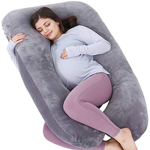 As Awesling Cuscino Per Gravidanza, A Forma Di U, Cuscino Per Allattamento, Supporto E Maternità Per Donne Incinte Con Rivestimento In Velluto Rimovib