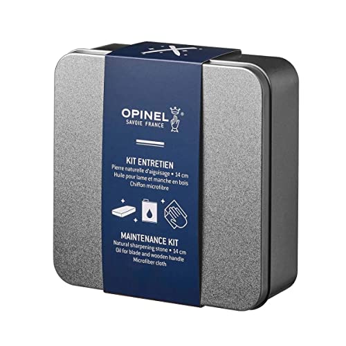 Opinel Kit Per La Cura Del Tuo Coltello Opinel, Contiene Una Mola, Grana 1000, Un Olio Vegetale Da 150 Ml E Un Panno In Microfibra 254640 Argento