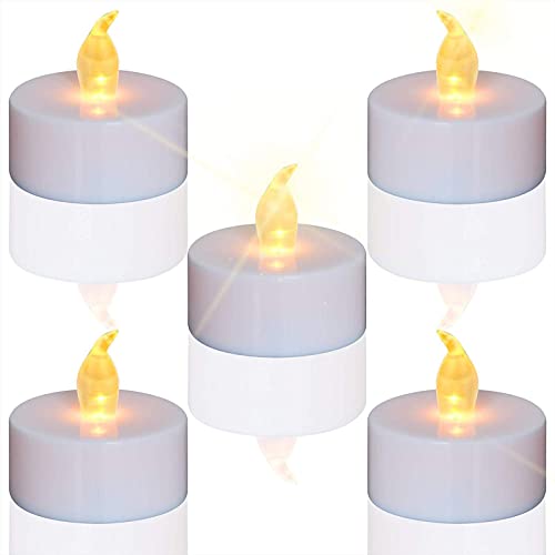 Teecoo Candele A Led Portò Candele Flickering Flameless Candele24 Pezzi Realistico A Batteria Falso Candela Calda Luce Del Ultimi100+Ore(Calda Luce Gi