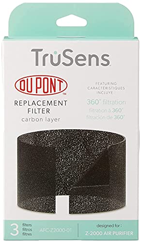Leitz Filtro Di Ricambio Al Carbone Dupont Per Purificatore D'Aria Trusens Z-2000 Conf. 3 Pz, Nero, One Size