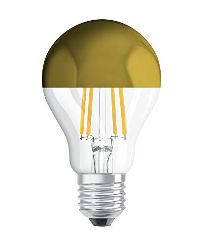 Osram Led Retrofit Classic A Mirror Lampadina Led, Attacco: E27, Bianca Calda, 2700 K, 7 W, Equivalenti A 50 W, Led Retrofit Classic A Mirror, Chiaro,