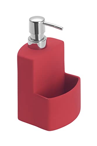 Wenko Dispenser Per Detersivo True Colours Festival Rosso - Soft Touch Capacità: 0.38 L, Ceramica In Finitura Soft Touch, 10 X 18 X 10 Cm, Rosso