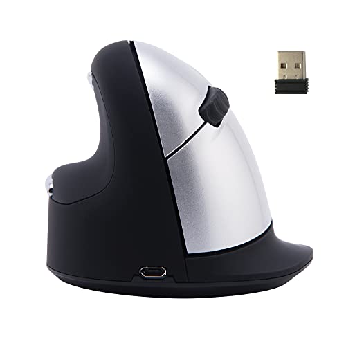 R Go Tools He Mouse Ergonomico, Mouse Verticale Per Mancini, Grande (Lunghezza Della Mano Superiore A 185 Mm), Senza Fili, Per Windows, Mac, Linux, Ne