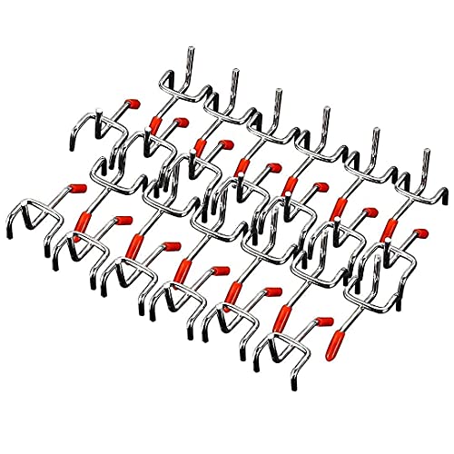Reccisokz Acciaio Inossidabile Ganci Singoli Per Pannelli Forati, Espositori A Muro E Scaffalature Da Negozio, 25 Pezzi Da 50 Mm