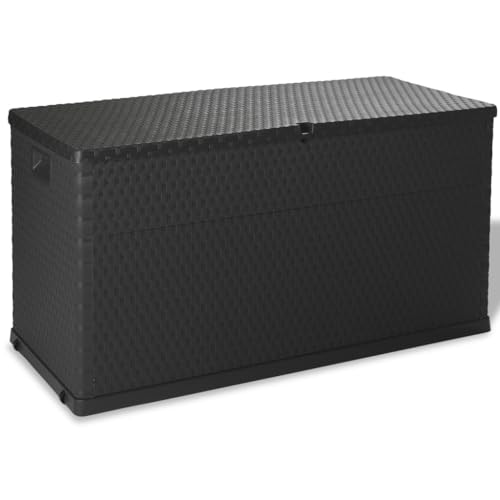 Vidaxl Baule Da Giardino 420 L In Rattan Pp Antracite Contenitore Box