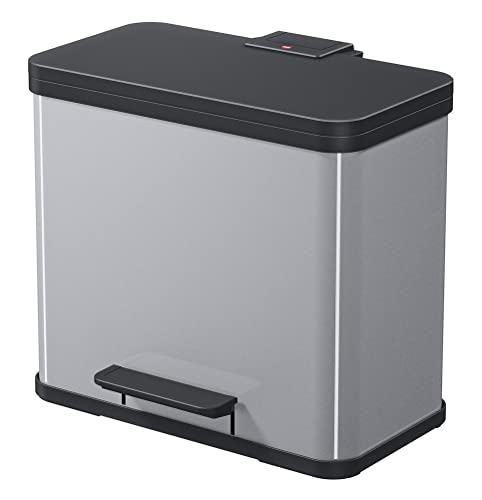 Hailo 0633 – 220 Öko Duo Plus 33 Raccolta Differenziata 3 X 11 Litri Lamiera D' Acciaio Argento