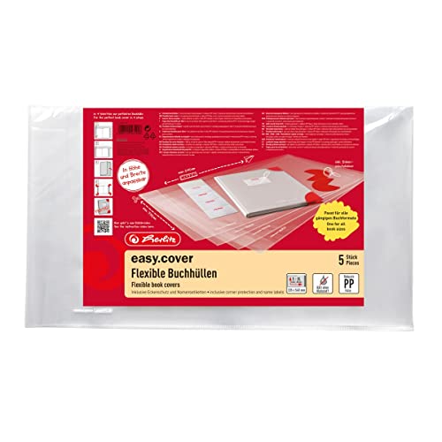 Herlitz 50014750 - Copertina Per Libri Scolastici, 5 Pezzi, Colore: Trasparente