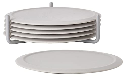 Coasters Silicone Set Di 6, Warm Grey