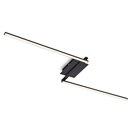 Briloner - Plafoniera A Led, Lampada Da Soffitto A 2 Luci, 12 Watt, 1400 Lumen, Nero, 1436 X 120 X 66 Mm (Lxwxh)