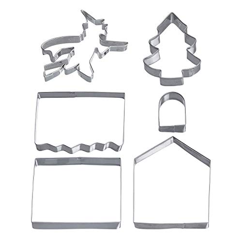 Westmark Set Tagliabiscotti, Varie Formine, Acciaio Inox, Knusperhäuschen, Con Ricettario, 6 Pz., Argento, 31992260
