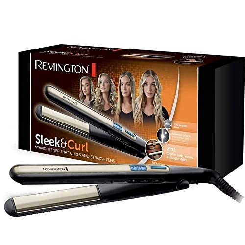 Remington Piastra Sleek & Curl - Ottimo Per Lisciare E Modellare Ricci E Onde - Design Arrotondato, Rivestimento Ceramico Ultra, Tormalina Di Qualità,