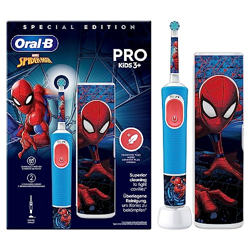 Oral-B Spazzolino Elettrico Ricaricabile Bambini Spiderman Marvel +3 Anni, Delicato Sulle Gengive, Utilizzabile Con Disney Magic Timer, 1 Testina, 1 S
